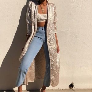 Vintage Champagne quilted duster jacket